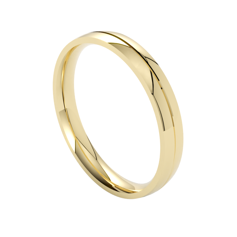 Subtelne obrączki ślubne złoto żółte 585 półokrągłe